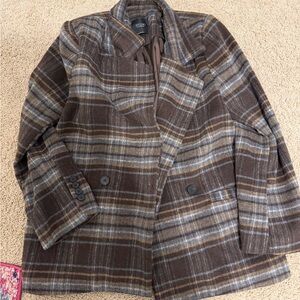 Studio Brown Plaid Women's Jacket
